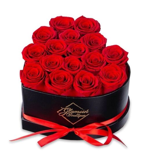 Glamour Boutique IMMORTAL
LOVE BLACK HEART 16  FRESH RED
ROSES/ New in Box - Picture 1 of 4